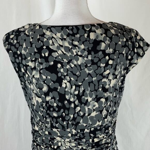 J Howard Black Gray Drape Office To Date Night Feminine Dress NWOT Size 10 - Picture 7 of 12